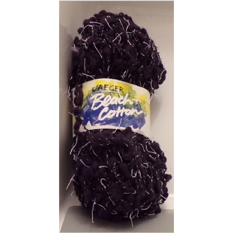 Jaeger Beach Cotton, Black, Discontinued Slubby Yarn; Lot of 7