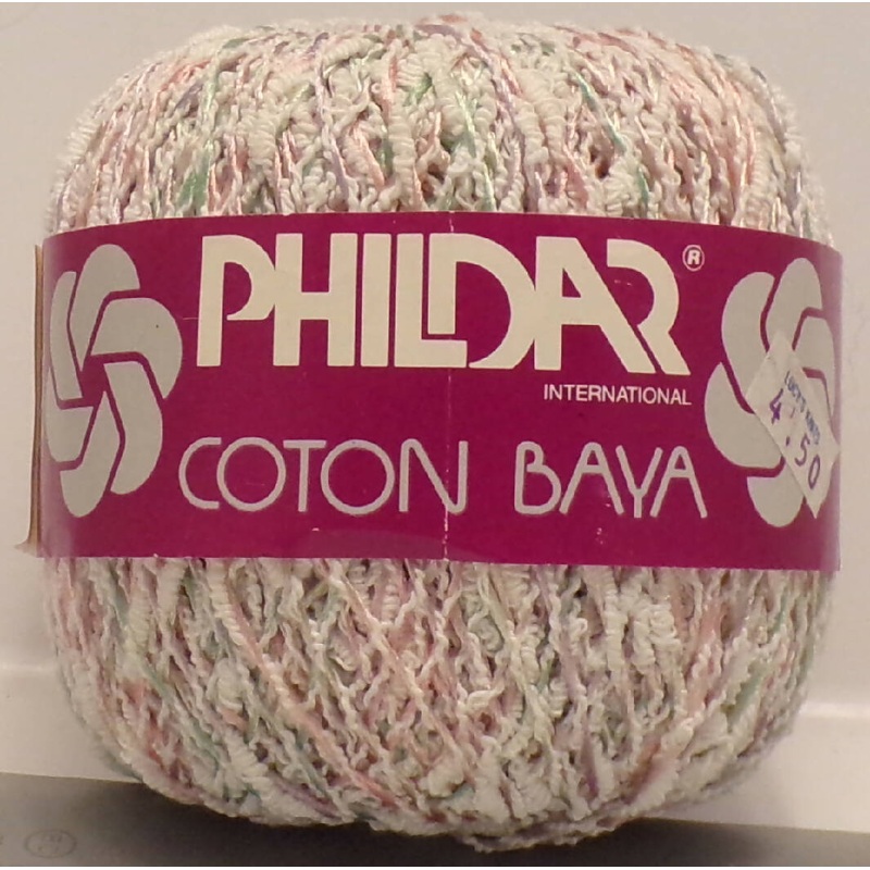 Phildar 'Coton Baya'; Beige, Rose, Mint; Vintage, Lot of 5 plus 5 oz reclaimed.