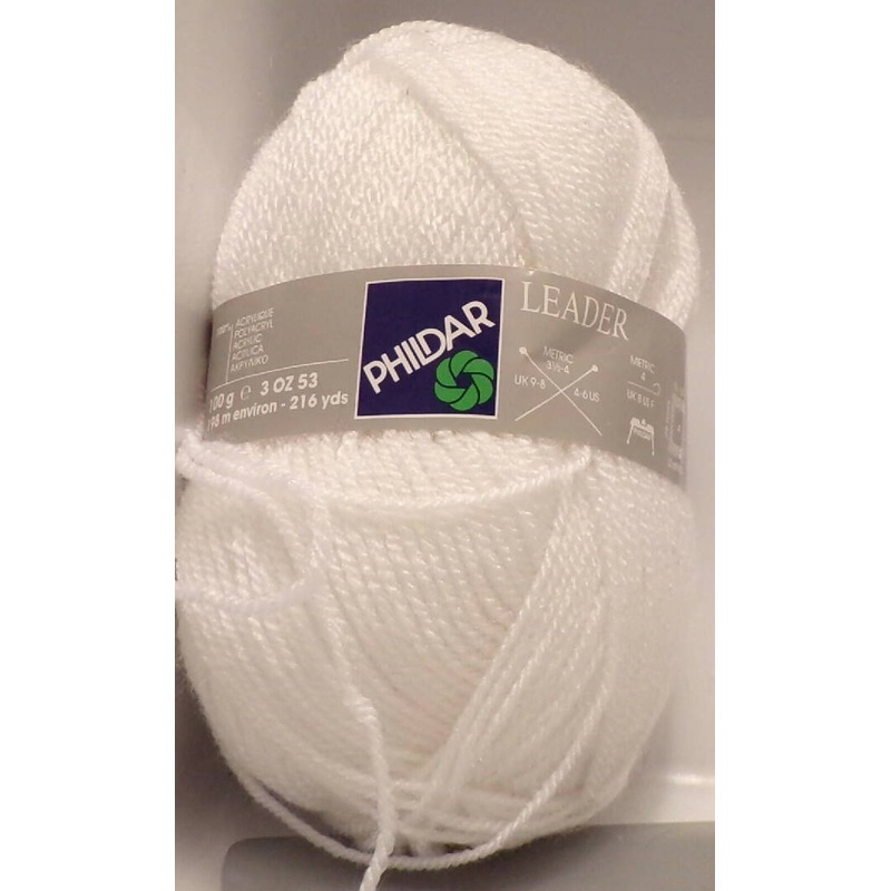 Phildar 'Leader'; White; Acrylic; Vintage; Lot of 2