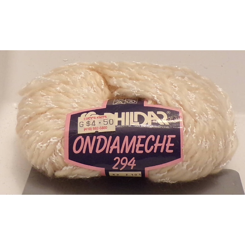 Phildar 'Ondiameche 294', Cream; Wool, Acrylic, Poly; Belgium; Lot of 4.