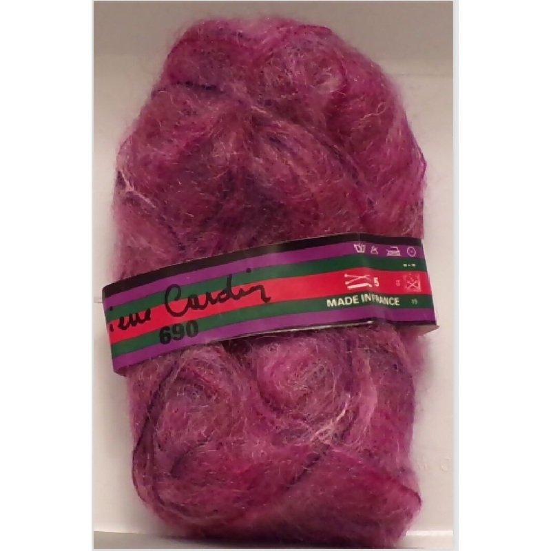 Pierre Cardin 690; Purple; Mohair-Polyamide; Lot of 5 Skeins: Vintage