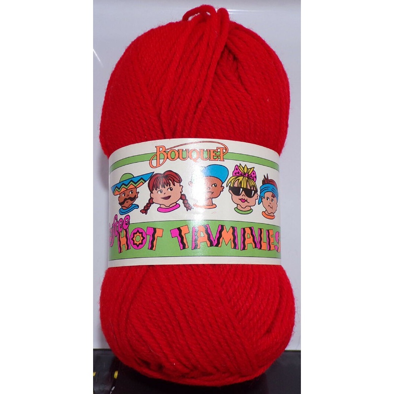 Spinrite Yarns Bouquet 'Softee Hot Tamales'; Red; Acrylic; 1 Full Skein