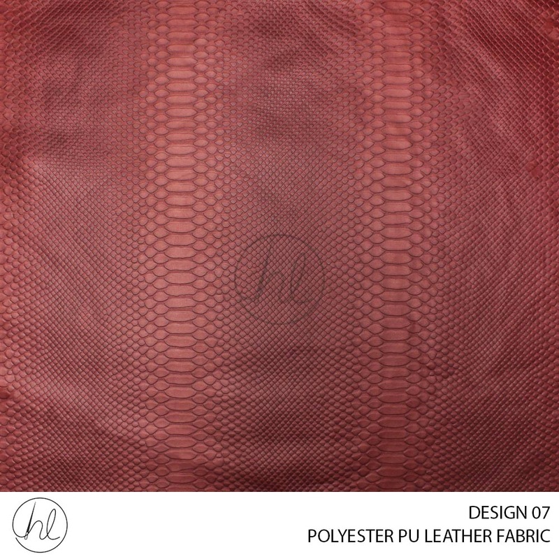POLYESTER PU LEATHER DESIGN 07 140CM PER M LIGHT RED