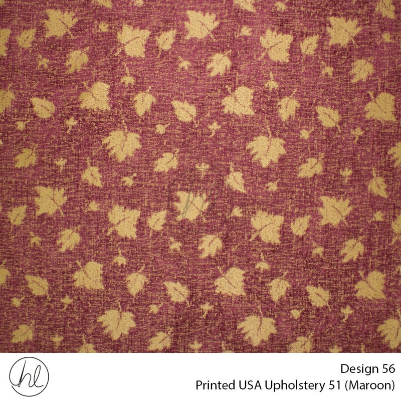 Printed USA Upholstery 51 Design 56 Maroon 140cm Wide Per m