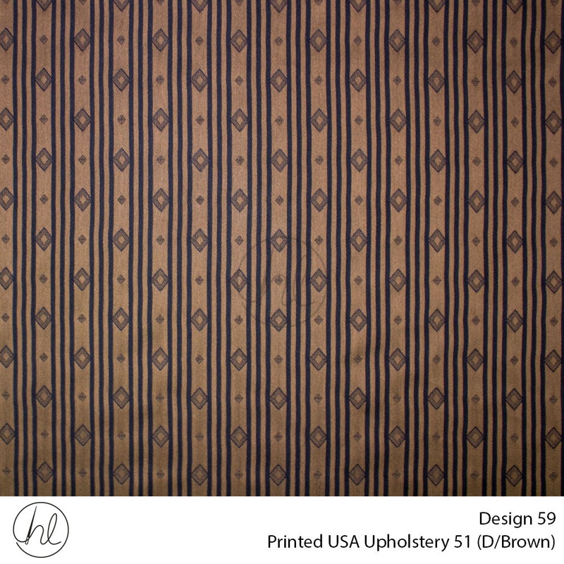 Printed USA Upholstery 51 Design 59 D/Brown 140cm Wide Per m