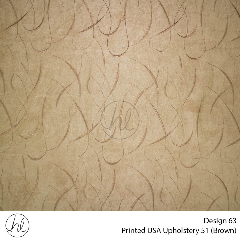 Printed USA Upholstery 51 Design 63 Brown 140cm Wide Per m