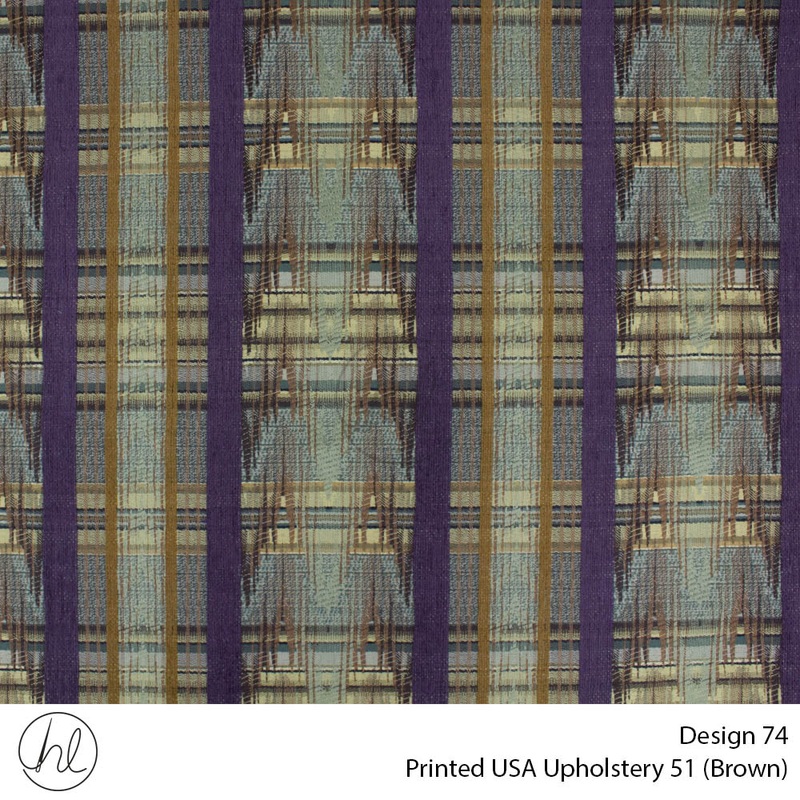 Printed USA Upholstery 51 Design 74 Brown 140cm Wide Per m