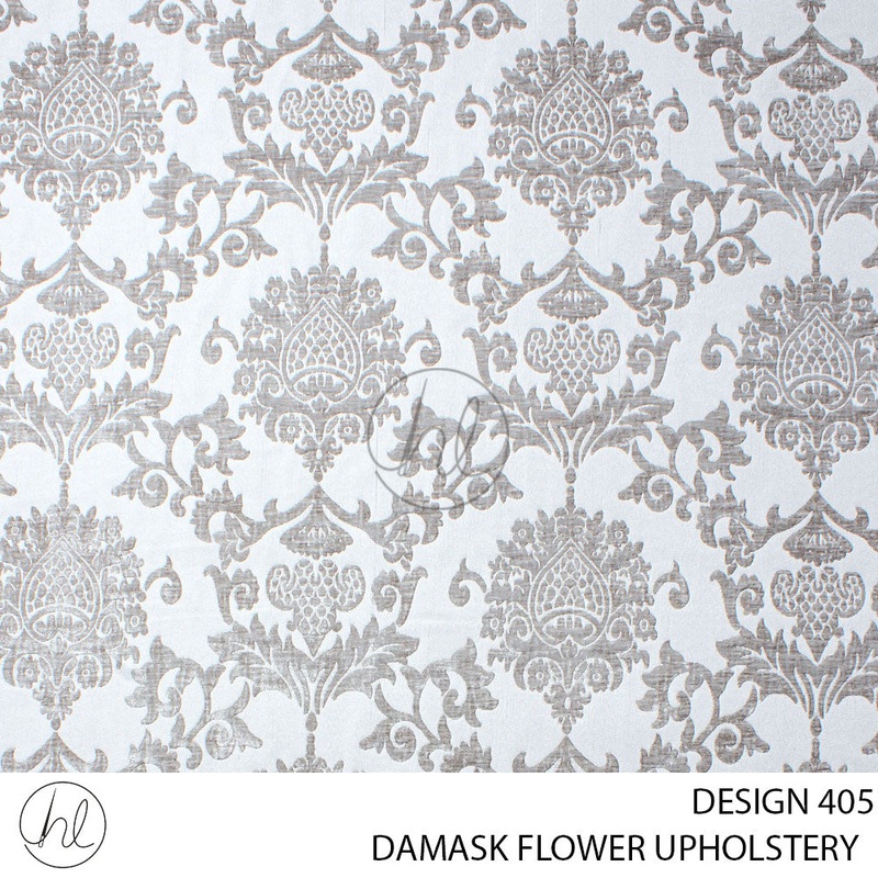 Upholstery Damask Flower Light Grey