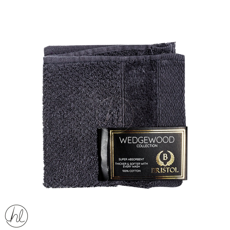 BRISTOL WEDGEWOOD  FACE CLOTH CHARCOAL 30X30CM