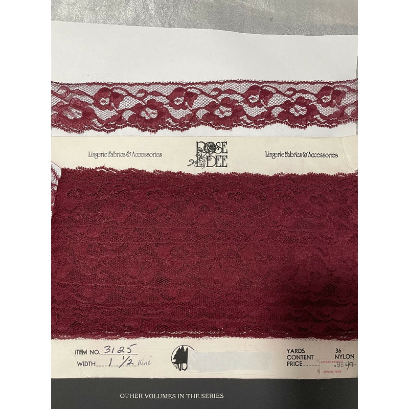 1 1/2" Wine-Red Flat Lace Galloon
