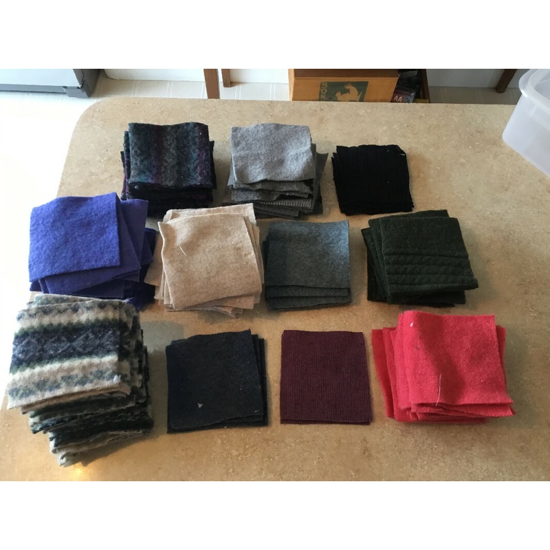 130 5" pre felted wool squares