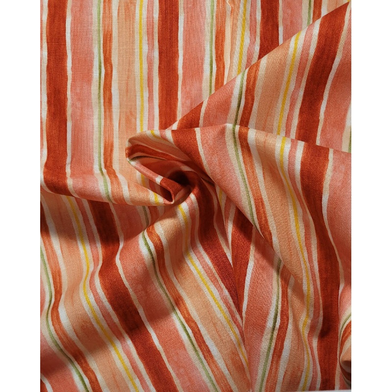 2 yards shades of orange striped quilting cotton