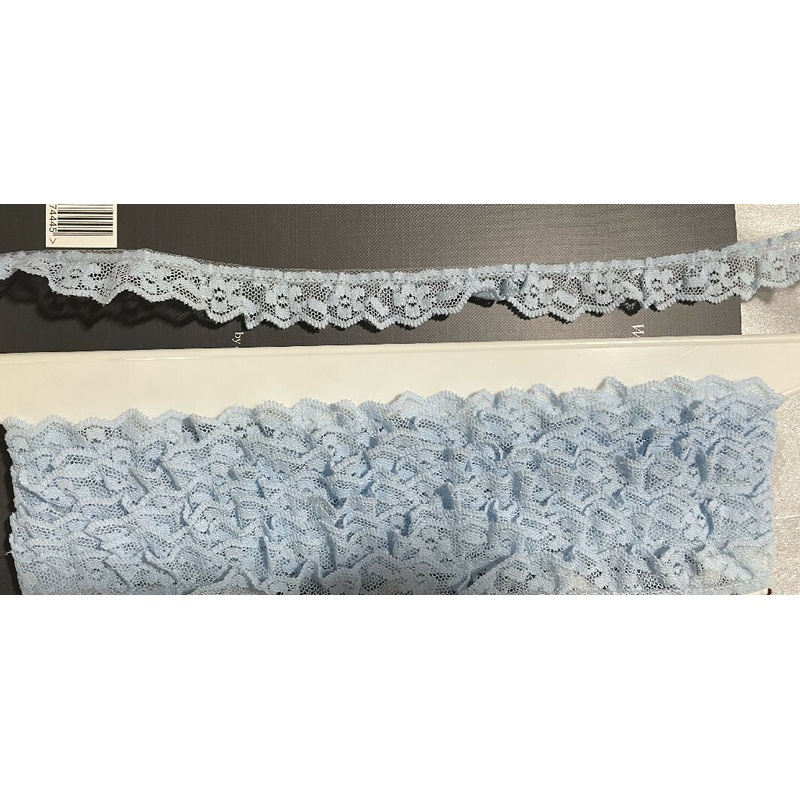 3/4" Light Blue Ruffled Lace Edging