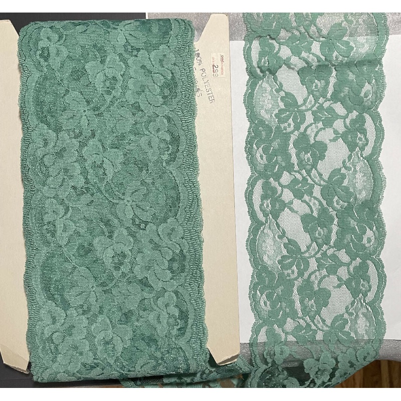 5" Dark Mint Flat Galloon Lace