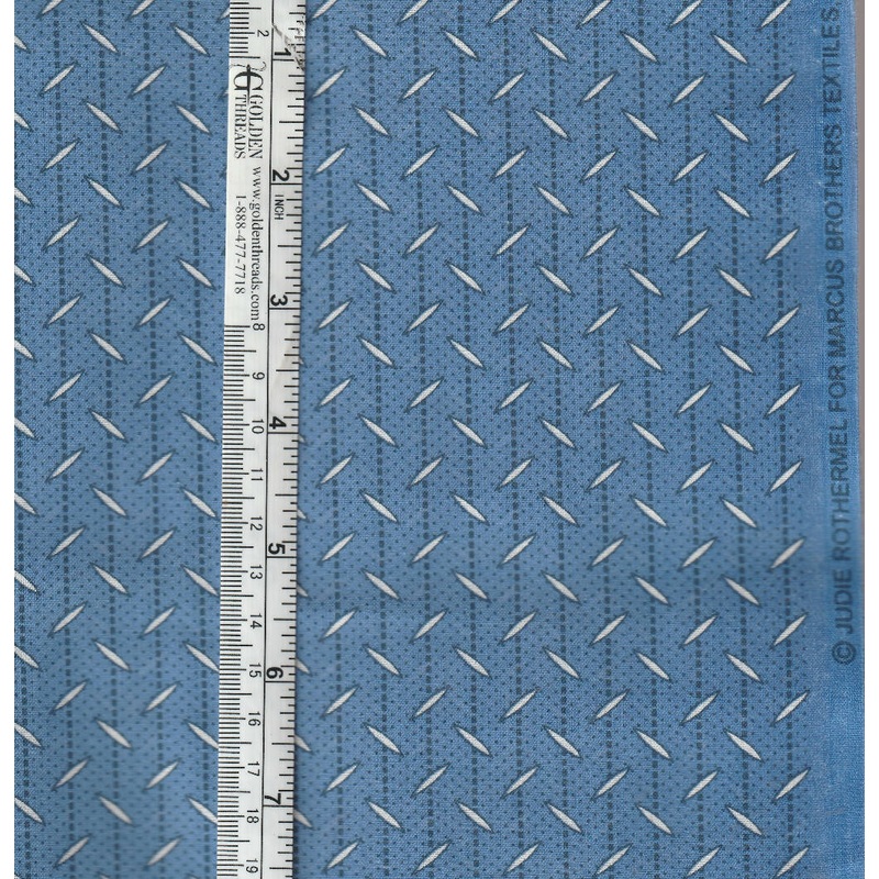 FABRIC Slash Marks White on Blue Background Judie Rothermel 1.80 yds #71a