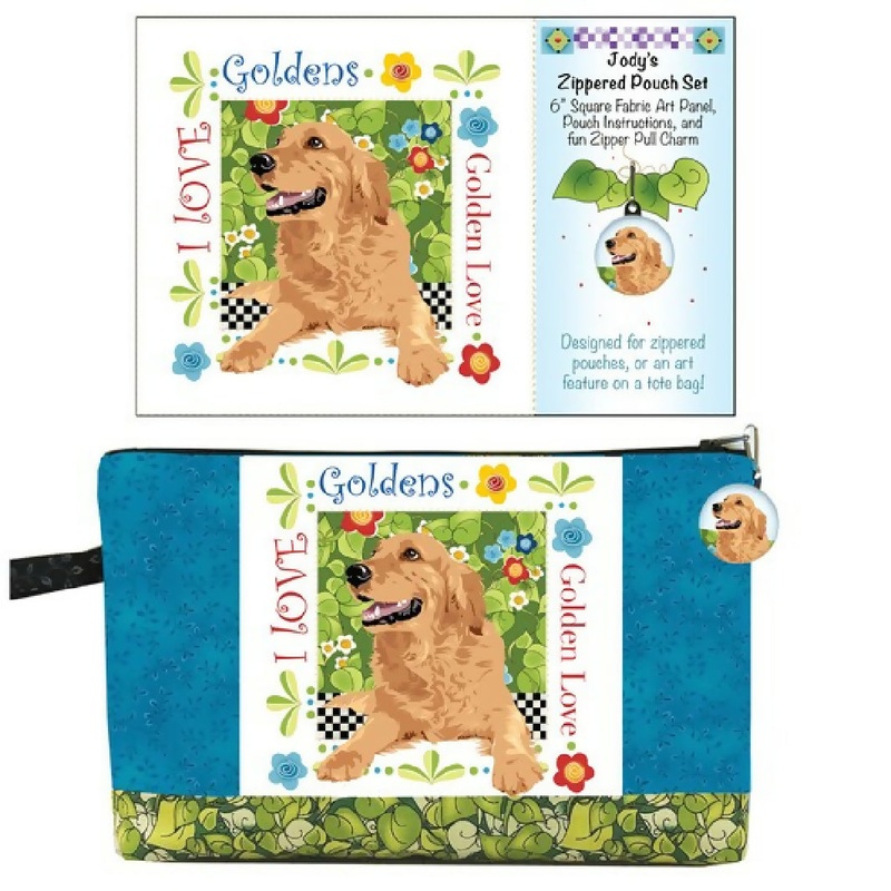 Golden Retriever Zippered Pouch Pattern by Jody Houghton