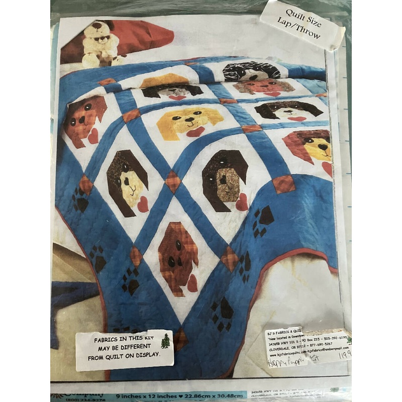 Happy Puppies Quilt Kit Lap Throw Size