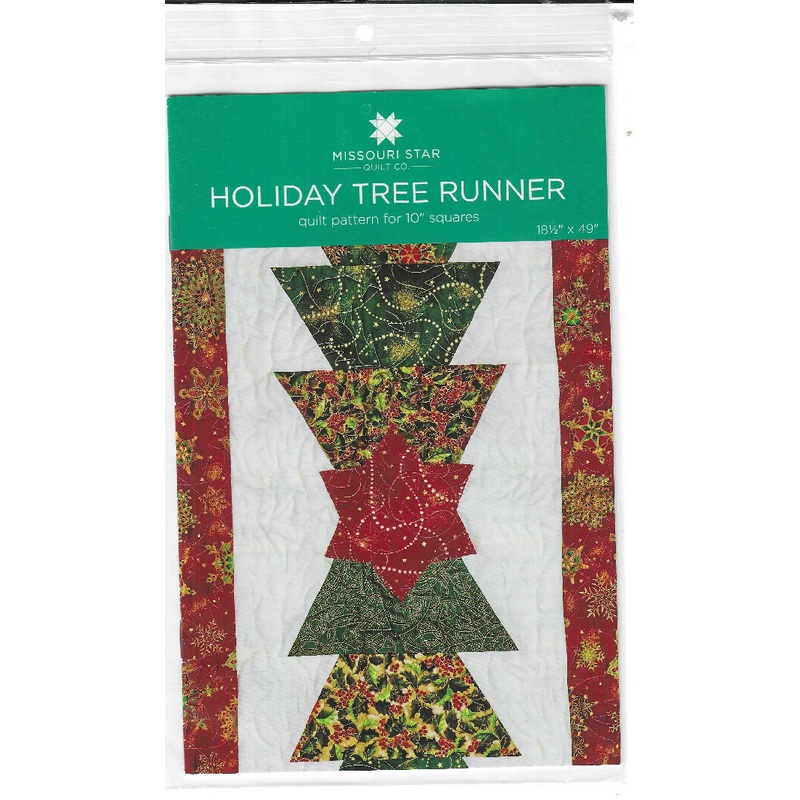 Holiday Tree Runner by Missouri Star pattern using 10" squares for 18.5"x49" runner