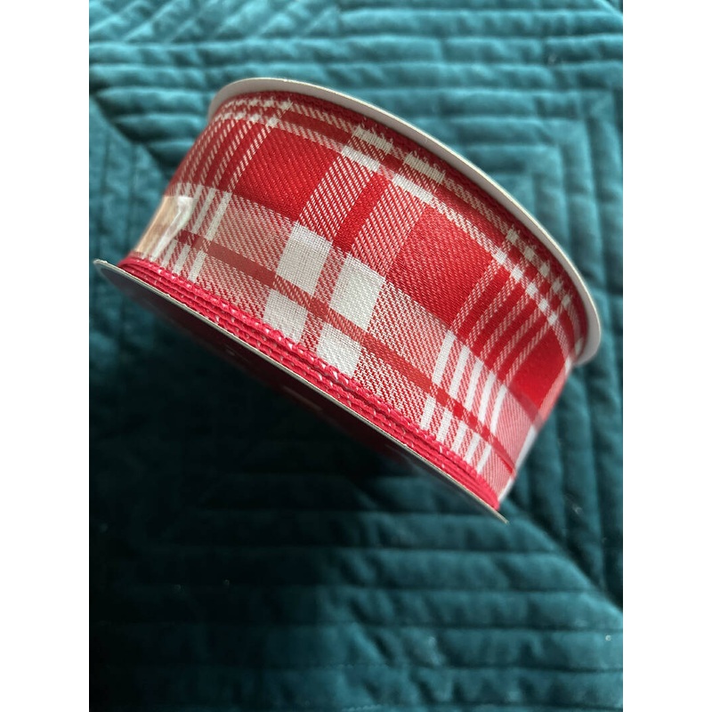 Jumbo Red/White Plaid Ribbon