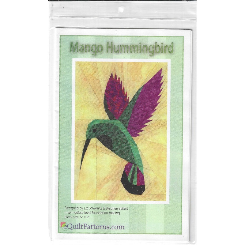 Mango Hummingbird by eQuilt Patterns to create a 6"x9" quilt block