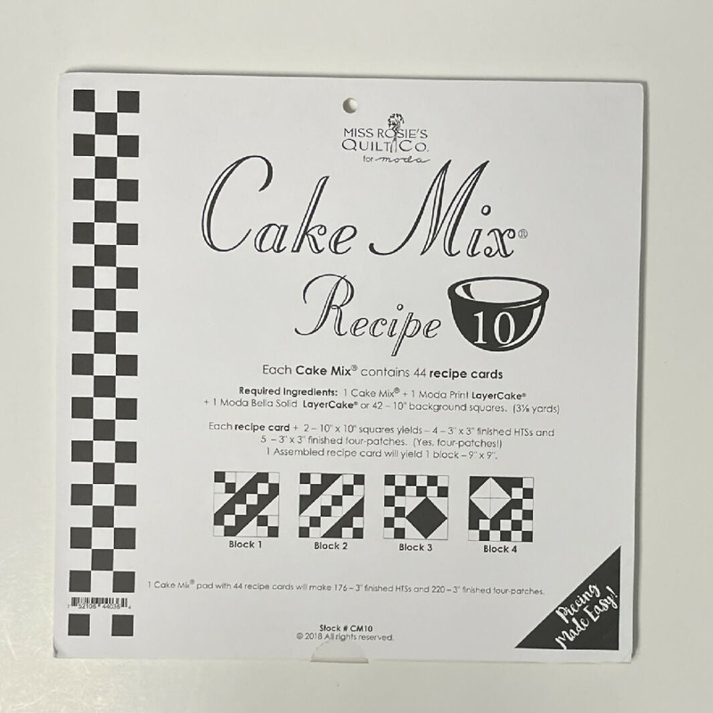 Miss Rosie's Quilt Co Cake Mix Recipe 10" for Moda