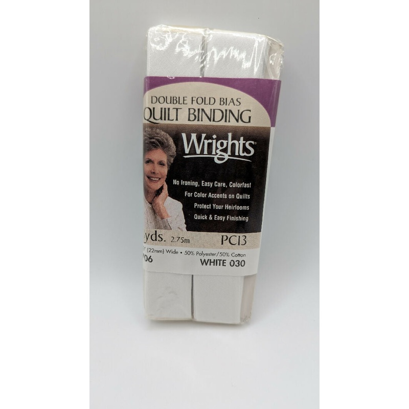 NIP Wrights White Double Fold Bias Quilt Binding 7/8"W x 3 yds Lot of 3