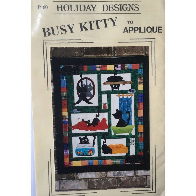 PATTERN BUSY KITTY to Applique