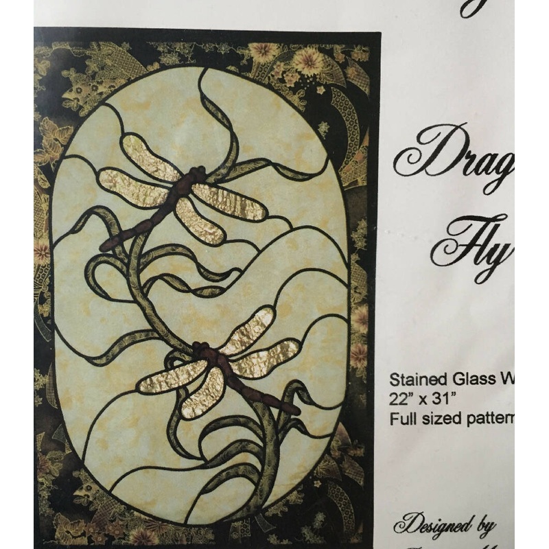 PATTERN DRAGON FLY Stained Glass Wall Quilt