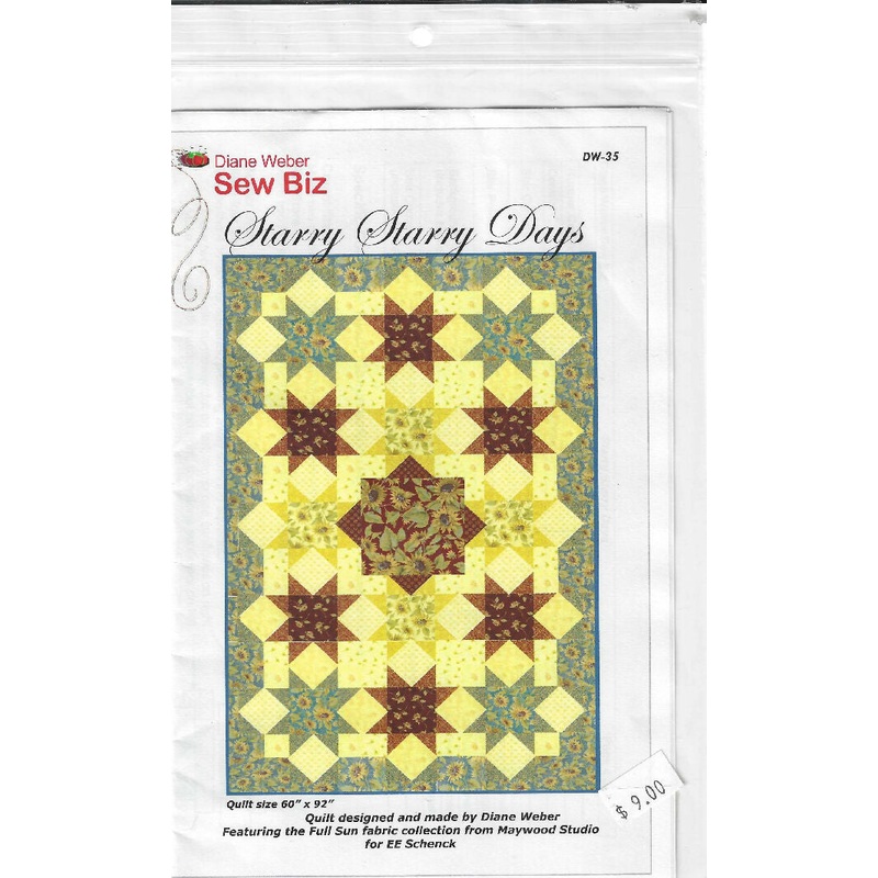 Starry Starry Days quilt pattern by Diane Weber, Sew Biz - 60" X 92"