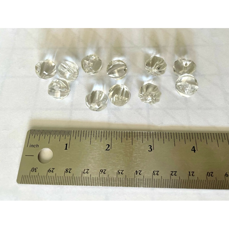 Vintage Glass Faceted Ball Buttons, 11