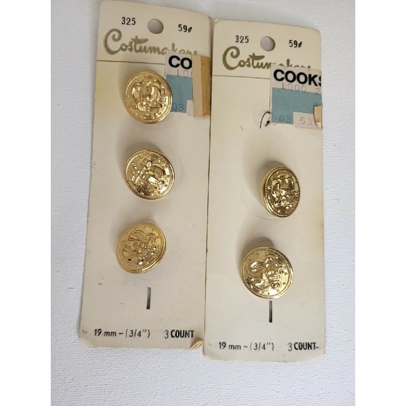 Vintage gold-tone buttons, set of 5