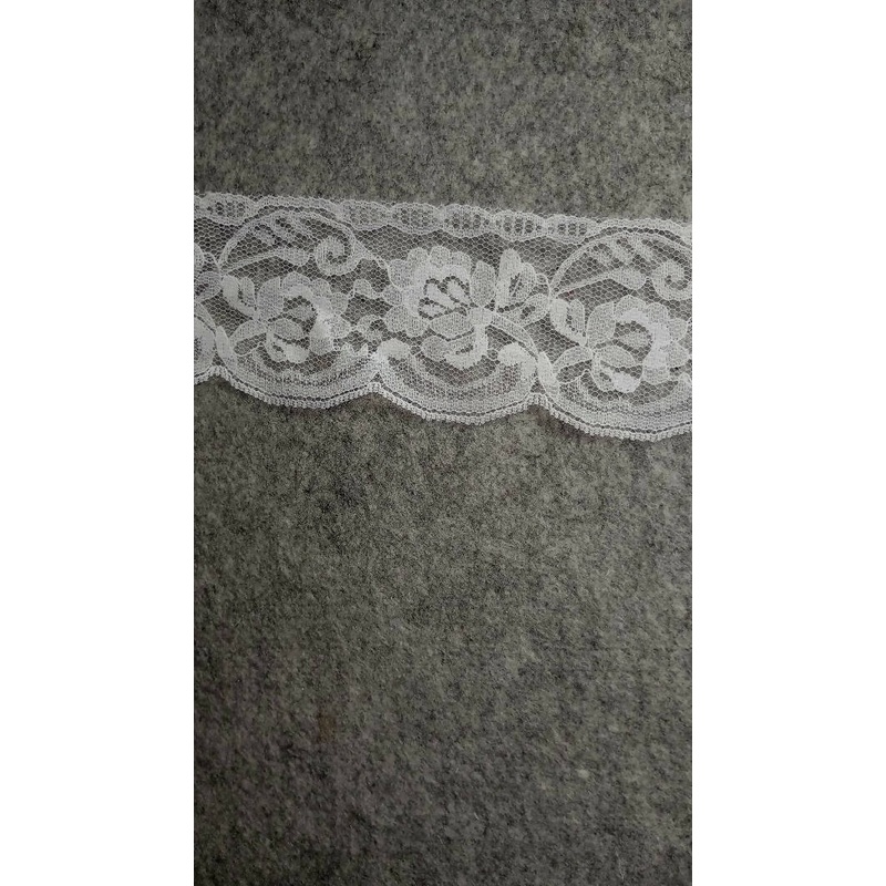 White lace, 2 1/2 " wide, 46 ft length