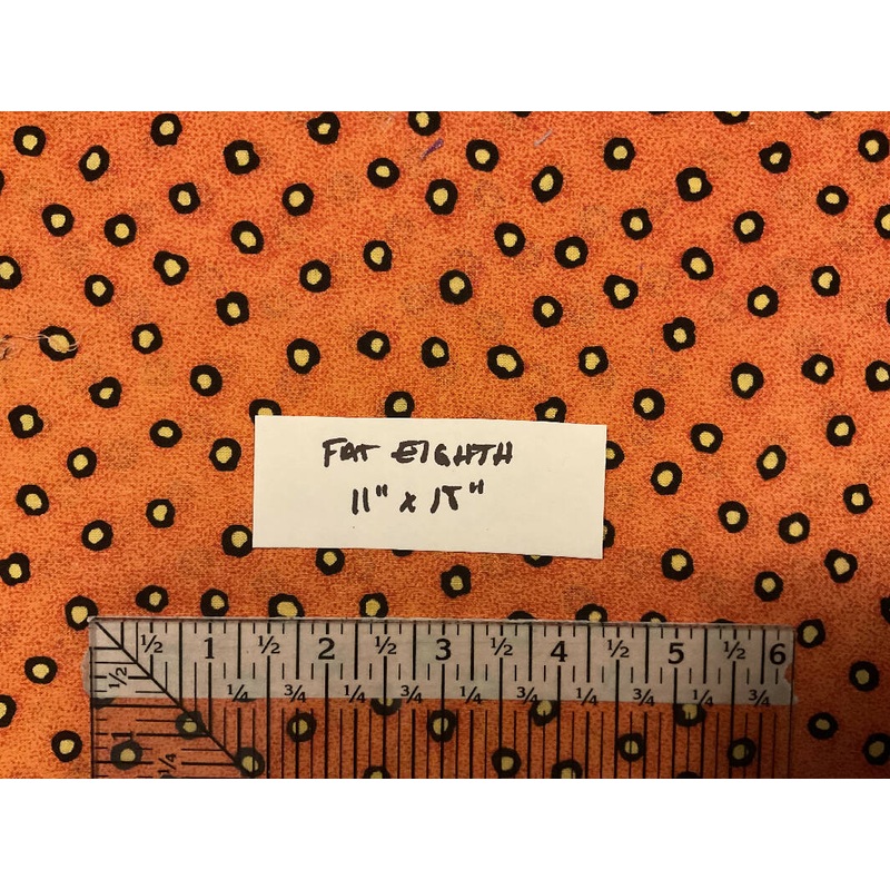 100% cotton quilting fabric | Fat eighth - orange polka dot print