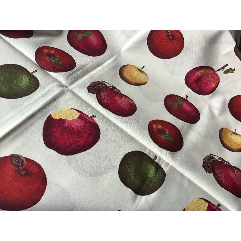 Apples on cream background cotton