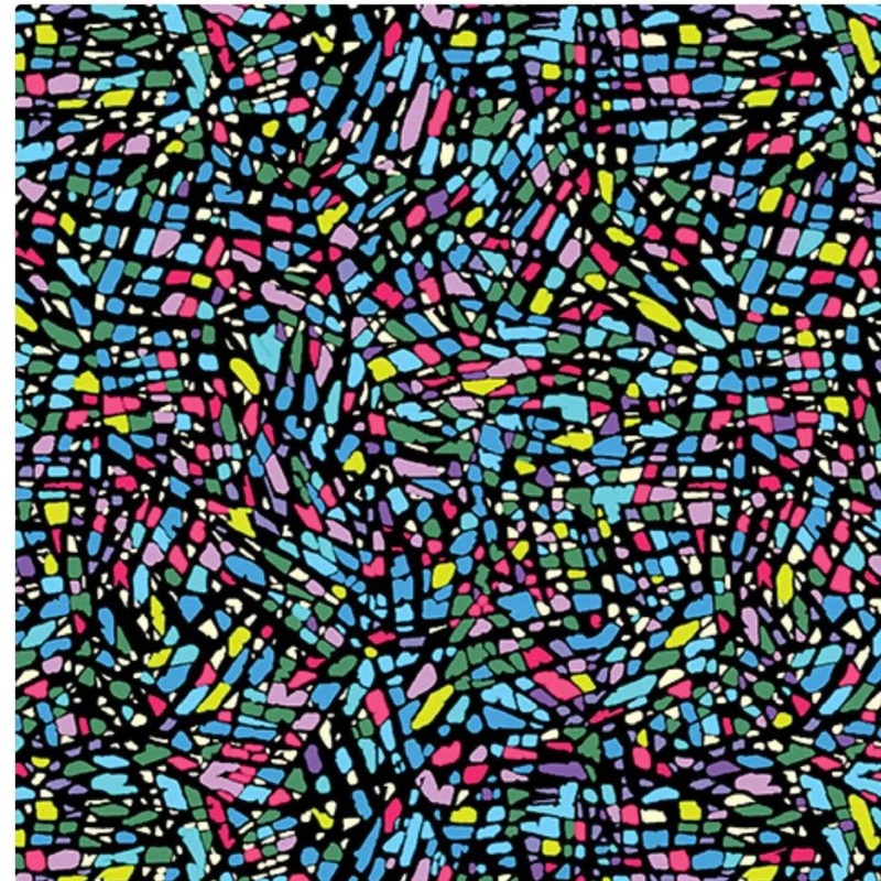 Benartex Multi Mosaic in Blue in 108" Width Quilt Backing