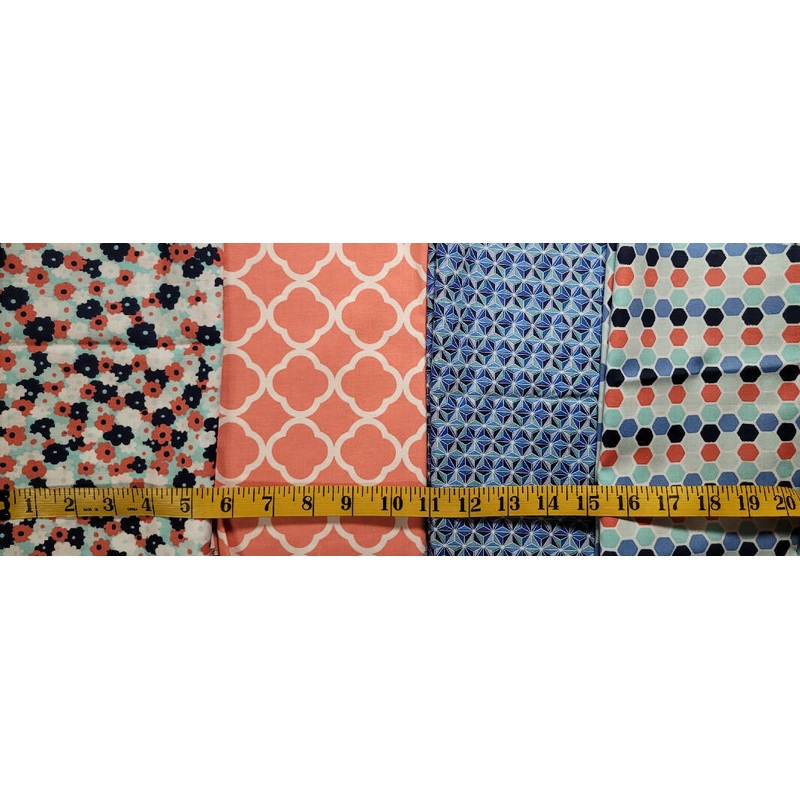 Bundle of four quilting Fabrics - 1 1/2 yards