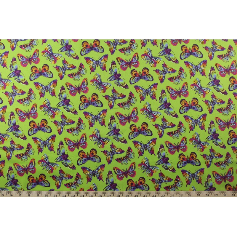 Daydream by Tula Pink - Butterfly Kisses in Avacado for FreeSpirit Fabrics