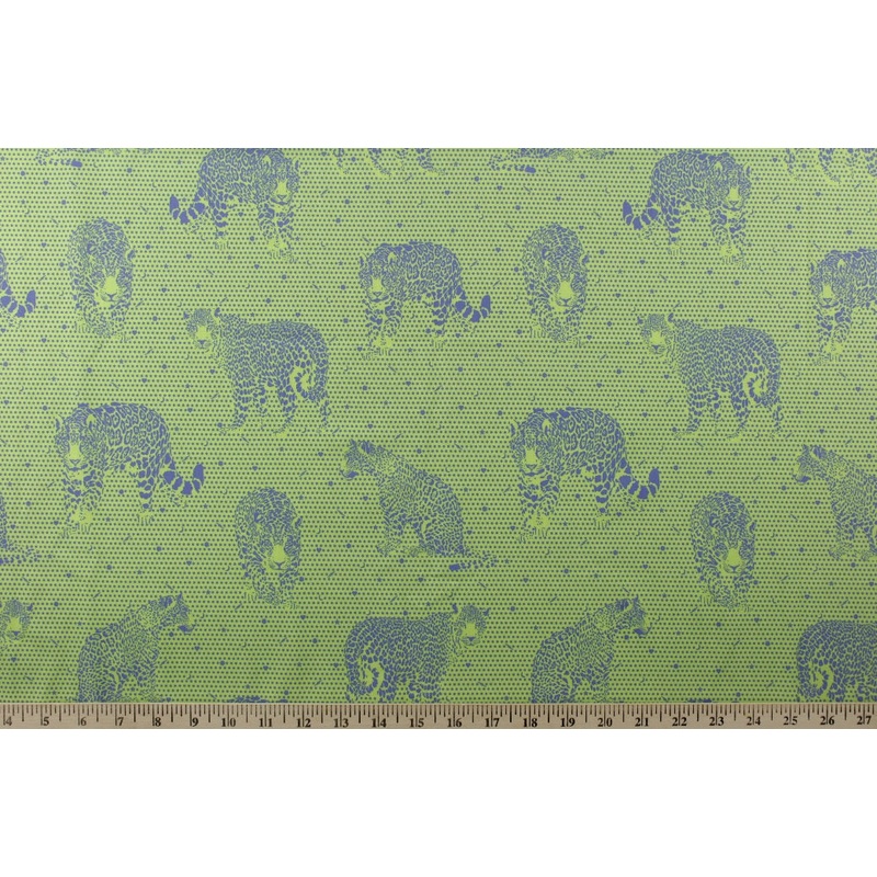 Daydream by Tula Pink - Lil Jaguars in Kiwi for FreeSpirit Fabrics