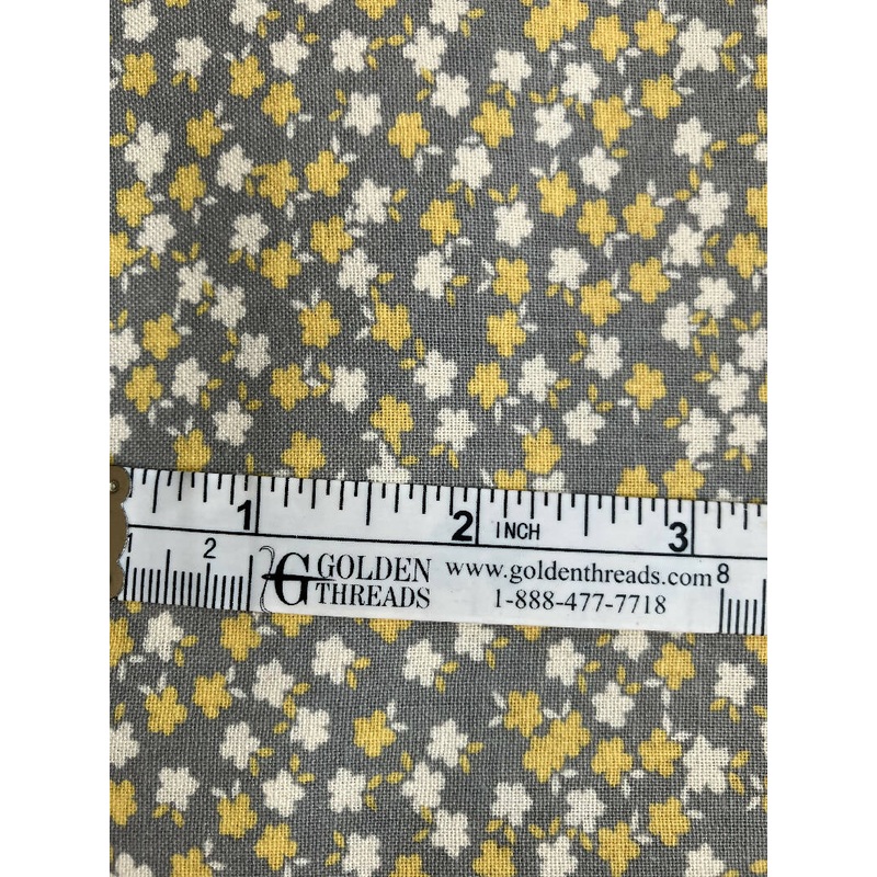 FABRIC Mini Flowers on Gray 2.44 yd #45b