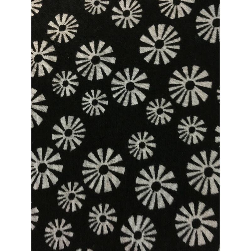 FABRIC White Spiral on Black 66" x 44" 1.83 Yard