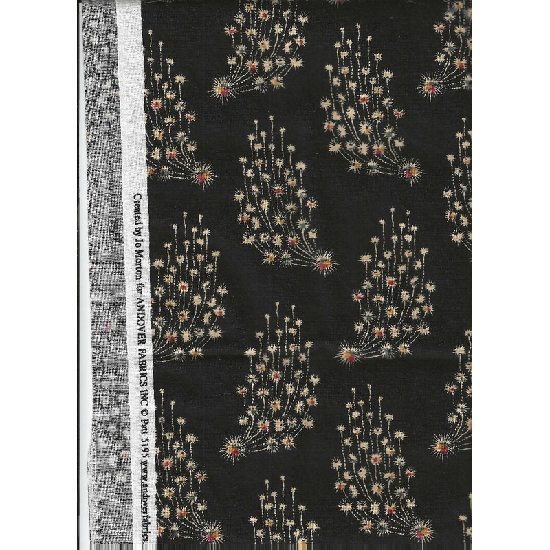 Fireworks, Waterfall on Black cotton fabric - Jo Morton for Andover Fabrics Patt 5195 - 1 yard