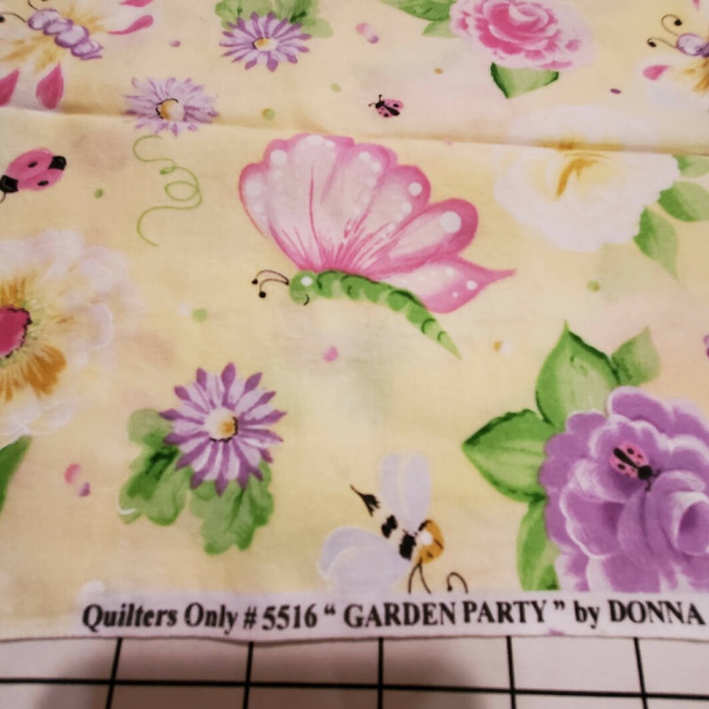 Garden Party # 5516 Donna Dewberry quilters only cotton fabric 21" w 1/2 yd plus