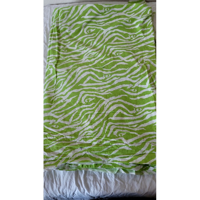 Green and White Zebra Print Cotton 2 2/3 Yards
