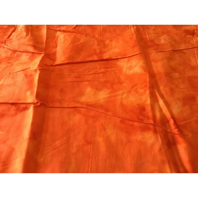 orange " tie dyed" cotton 43 x 43