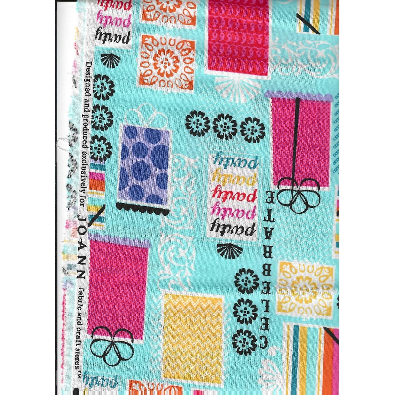 Party Placemats on Blue Fabric by Joann's - 1 yard cotton
