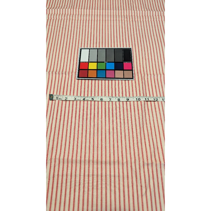 Red/White Cotton Ticking Woven 44"W - 3 yds