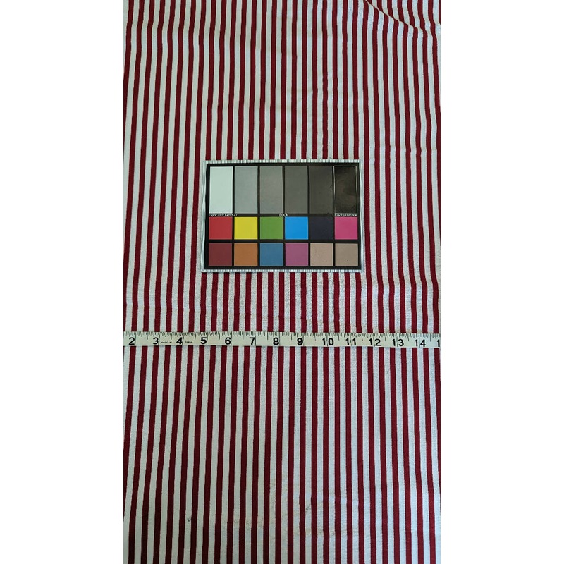 Red/White Striped Quilting Cotton Woven Fabric 42"W - 3 yds +