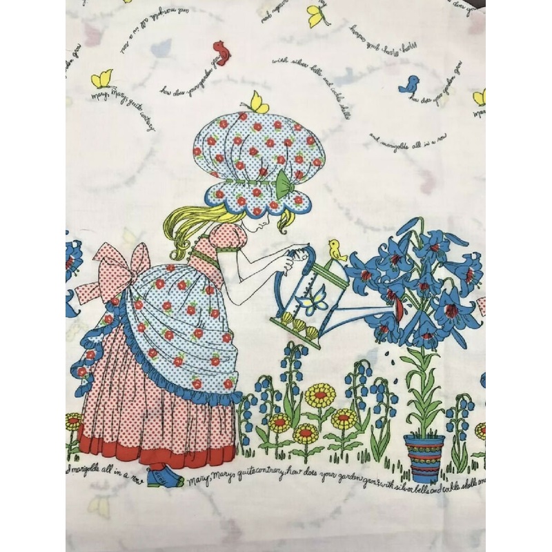 Vintage Lowenstein Sons 1970s/80s Mary Quite Contrary Sunbonnet Sue 2 yards +28" x 46"w