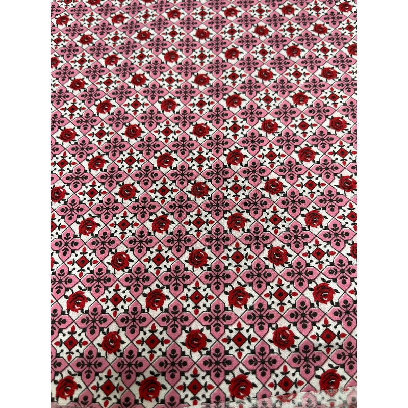 Vintage Pink Cotton Fabric #25L-001