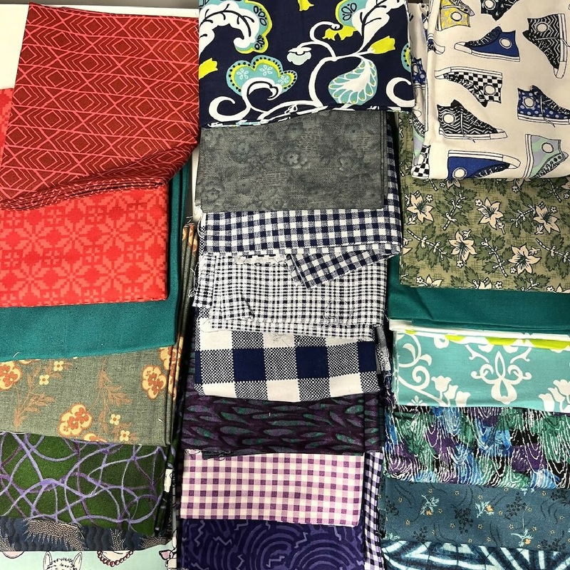 32 Quilters Pieces in Mostly Blues and Greens